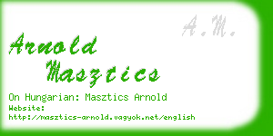 arnold masztics business card